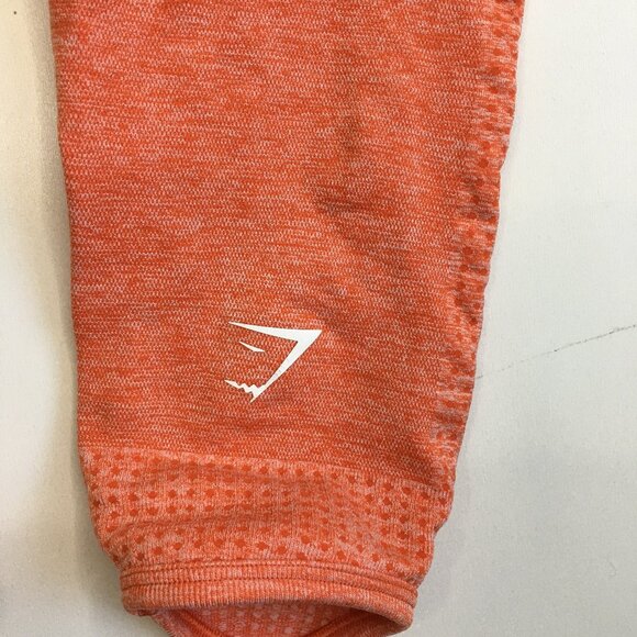 GYMSHARK Orange Zip Pocket Ruching Butt Enhancer Stretch Activewear Legging - Picture 14 of 14